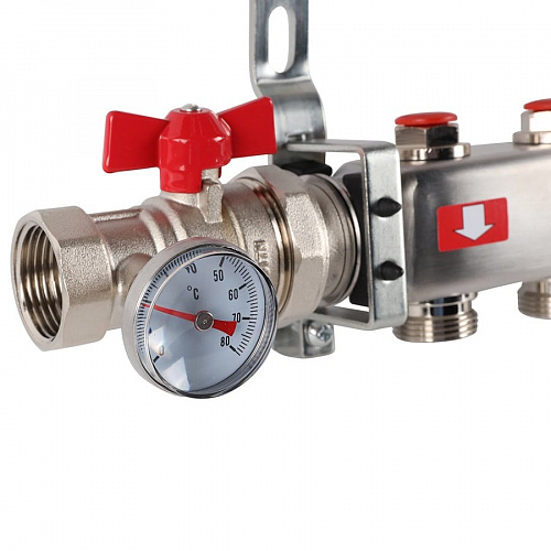 Коллектор без расходомеров ROMMER 5 выходов нерж. сталь в сборе, фото фото 6