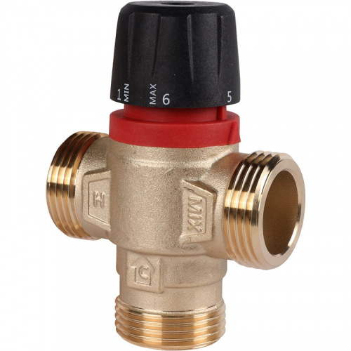 Термостатический смесительный клапан Rommer для отопления и ГВС 1" НР 35-60°С KV 1,6 (бок. смешив), фото