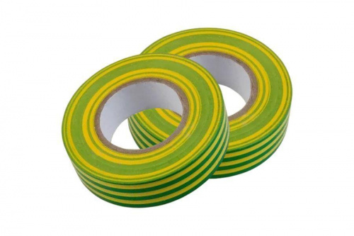 Изолента ПВХ 10м х 15мм желто-зеленая Safeline 10256, фото