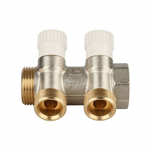 STOUT Коллектор для воды косой 1", 2 отвода 3/4"ЕК с вентилями фото 2 STOUT Коллектор для воды косой 1", 2 отвода 3/4"ЕК с вентилями, фото фото 2