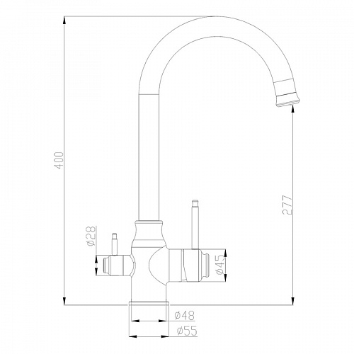 Смеситель DEVIDA для питьевой воды, матовый, SUS304, на гайке, фото фото 2
