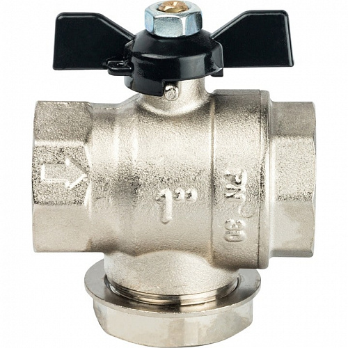 Кран шаровый с фильтром, 1" ручка бабочка, фото фото 2