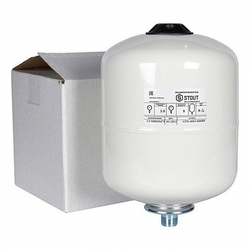 Stout Расширительный бак для ГВС 8 л вертикальный белый, фото фото 7