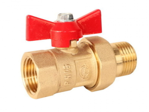 Кран шаровый 11Б27п1 ПРАКТИК DN-15 бабочка амер. PN16 132 ГАЛЛОП, фото