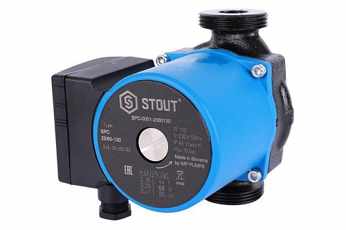 Насос циркуляционный STOUT 25/60-130 SPC-0011-2560130 фото 2