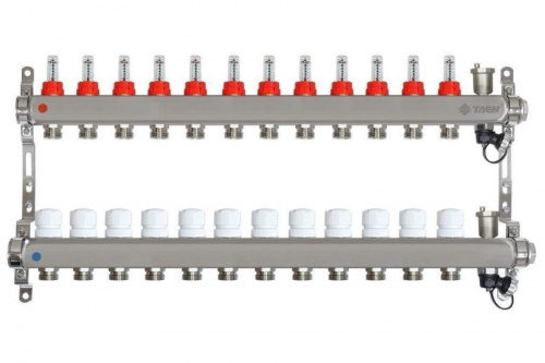 TAEN Коллектор с расходомерами 12 вых. нерж. сталь концевой группой, фото