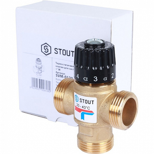 Термостатический смесительный клапан Stout для отопления и ГВС 1” НР 20-43 KV 1,6 фото 8 Термостатический смесительный клапан Stout для отопления и ГВС 1” НР 20-43 KV 1,6, фото фото 8