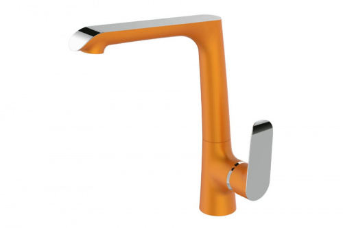 Смеситель DEVIDA GEMMA-ORANGE для кухни, с боковой ручкой, на гайке, фото