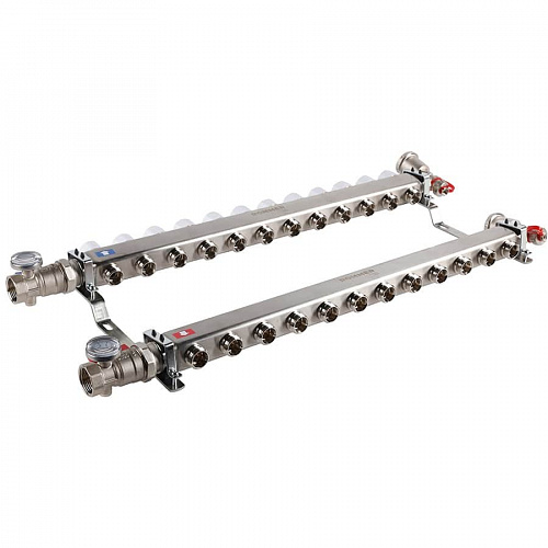 Коллектор без расходомеров ROMMER 12 выходов нерж. сталь в сборе, фото фото 3