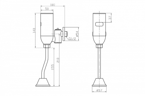 Смеситель DEVIDA бесконтактный для писсуара, фото фото 2
