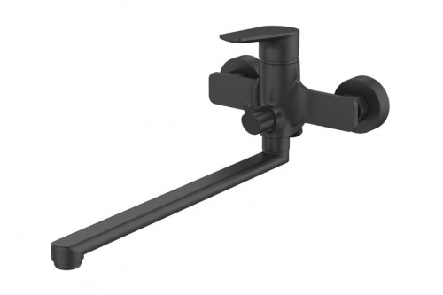 Смеситель DEVIDA VIVA-NERO для ванны, с поворотным изливом и дивертором, фото