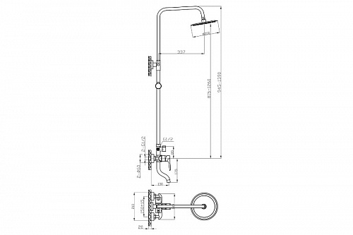Смеситель DEVIDA серия GEMMA с верхним душем, фото фото 3
