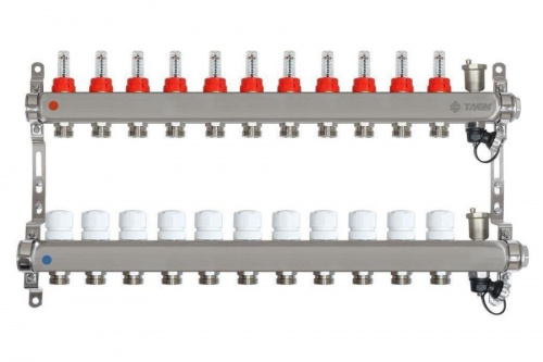 TAEN Коллектор с расходомерами 11 вых. нерж. сталь концевой группой, фото