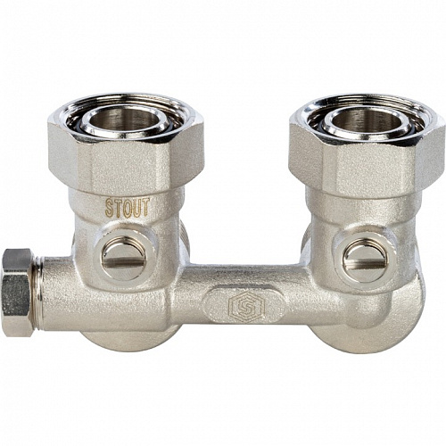 Узел нижнего подключения радиатора Stout для 1-трубной системы угловой 3/4, фото фото 3