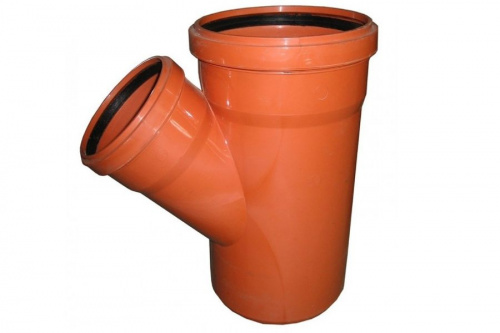Тройник канализационный наружный 200x110 45гр. , фото