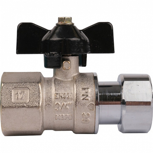 Кран шаровый Stout 3/4x3/4 прямой ВР/накидная гайка ручка-бабочка, фото фото 3