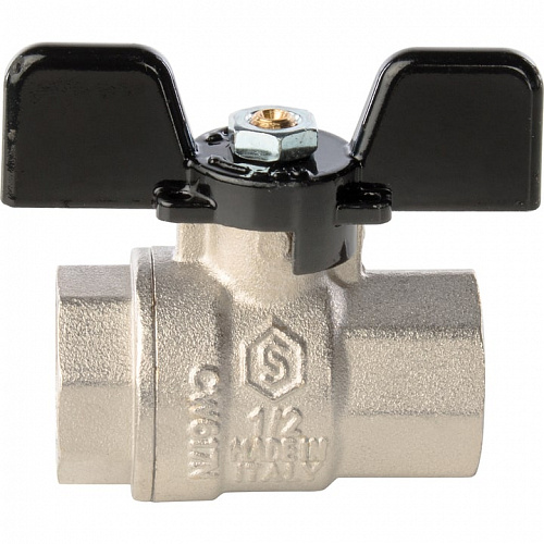 Кран шаровый полн. прох. 1/2" В/В бабочка, STOUT, фото фото 2