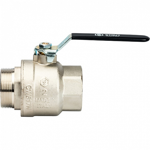 Кран шаровый полн. прох. 2" В/Н ручка, STOUT, фото фото 2