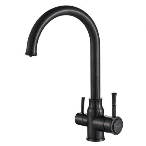 Смеситель DEVIDA для питьевой воды, черный сатин, SUS304, на гайке, фото