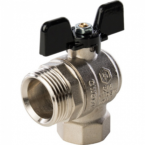 Кран шаровый полн. прох. c америк. угл. 3/4"  бабочка, STOUT, фото фото 4