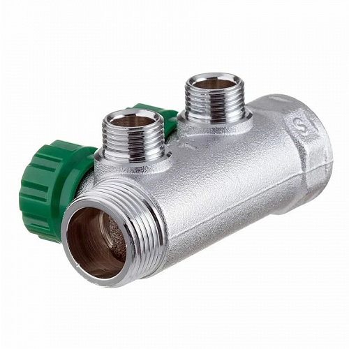 Коллектор регулирующий TIM 1", 2 отвода 3/4" ЕК, фото фото 5