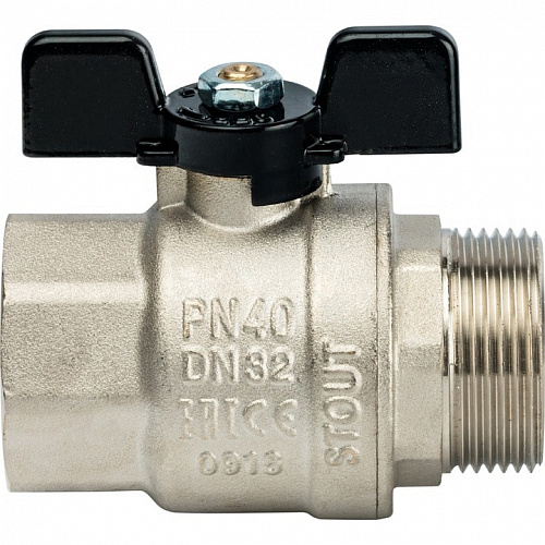 Кран шаровый полн. прох. 1 1/4" В/Н бабочка, STOUT, фото фото 3