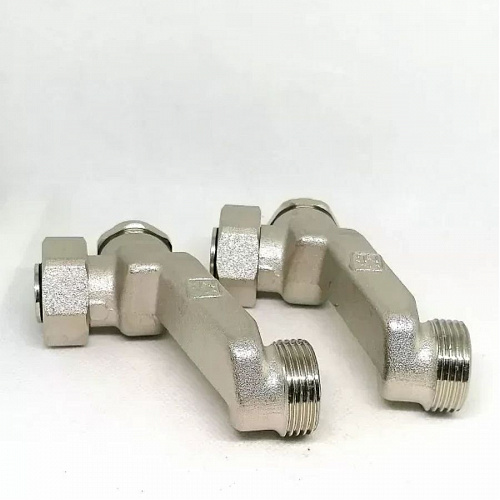 Узел подключения радиатора TIM перекрестие Х-образное с запорными вентилями 3/4"х3/4"EK, фото фото 2