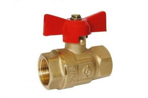 Кран шаровый КРЕПЫШ DN-15 В/В бабочка PN16 ГАЛЛОП, фото