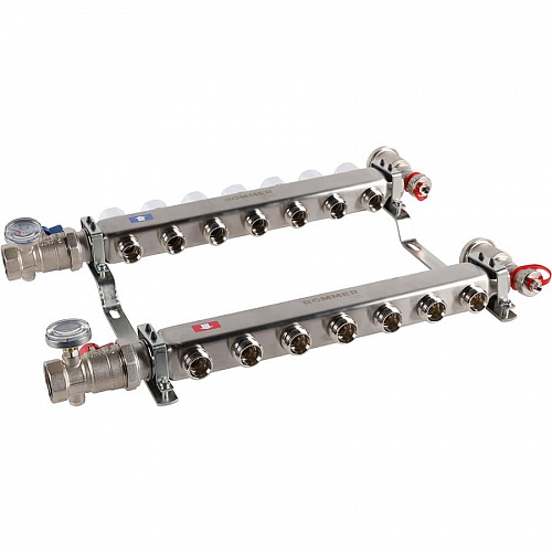 Коллектор без расходомеров ROMMER 7 выходов нерж. сталь в сборе, фото фото 3
