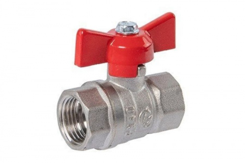 Кран шаровый 11Б27п1 СТАНДАРТ DN-15 В/В бабочка PN40 НИКЕЛЬ 230 ГАЛЛОП, фото