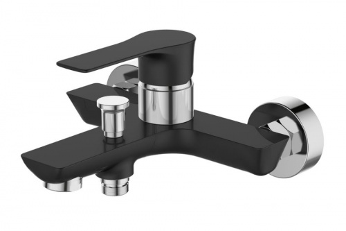 Смеситель DEVIDA ZUTTO-NERO для ванны, с литым изливом и дивертором, ручка, фото