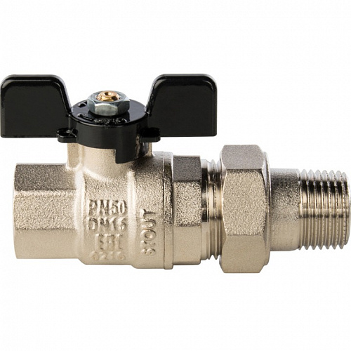 Кран шаровый полн. прох. c америк. 1/2"  бабочка, STOUT, фото фото 3