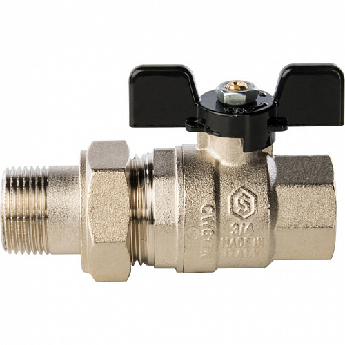 Кран шаровый полн. прох. c америк. 3/4"  бабочка, STOUT, фото фото 2