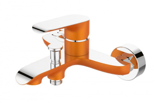 Смеситель DEVIDA GEMMA-ORANGE для ванны, с литым изливом и дивертором, фото