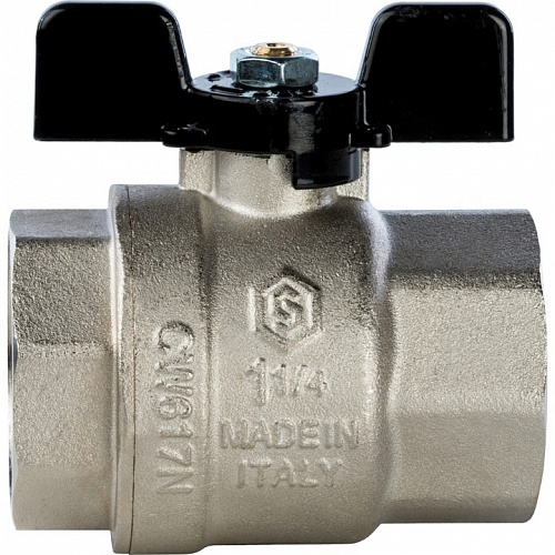 Кран шаровый полн. прох. 1 1/4" В/В бабочка, STOUT, фото фото 2