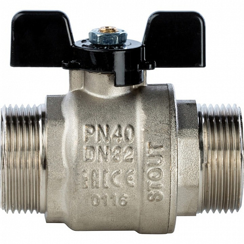 Кран шаровый Stout 1 1/4 НР/НР ручка-бабочка полнопроходной, фото фото 3