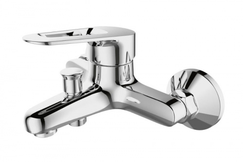 Смеситель DEVIDA ERSA для ванны, с литым изливом и кнопочным дивертором, фото