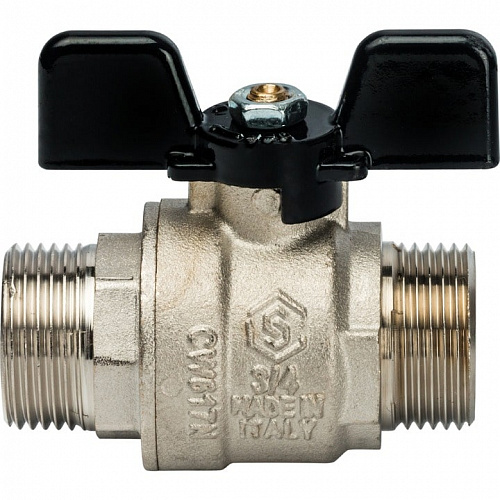 Кран шаровый полн. прох. 3/4" Н/Н бабочка, STOUT, фото фото 2