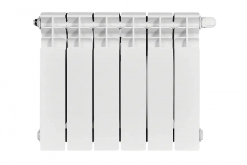 Радиатор биметаллический Stout TITAN 350 6 секций нижнее правое подключение, фото