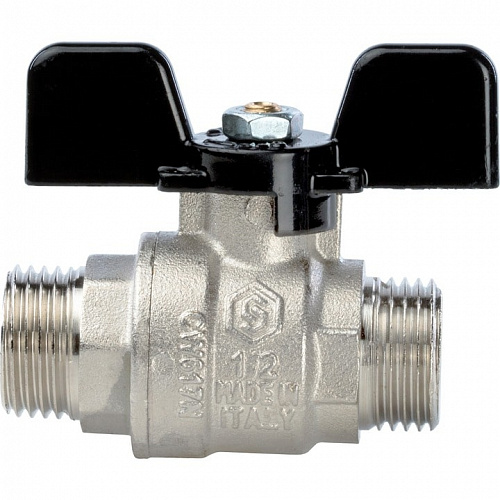 Кран шаровый полн. прох. 1/2" Н/Н бабочка, STOUT, фото фото 2