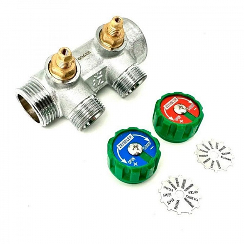 Коллектор регулирующий TIM 1", 2 отвода 3/4" ЕК, фото фото 2