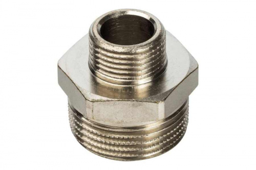 STOUT Ниппель переходной 3/4"х3/8" никелированный SFT-0004-003438, фото