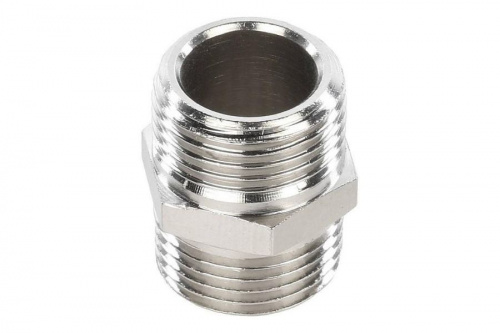 STOUT Ниппель Н/Н 3/8" никелированный SFT-0004-003838, фото