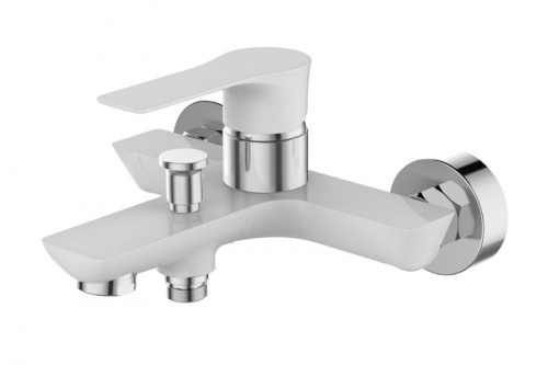 Смеситель DEVIDA ZUTTO-WHITE для ванны, с литым корпусом-изливом и дивертором, ручка, фото