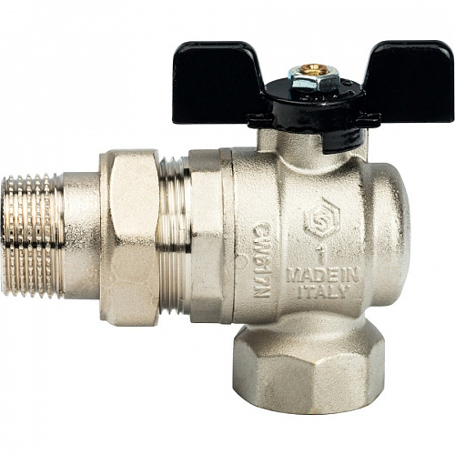 Кран шаровый полн. прох. c америк. угл. 1"  бабочка, STOUT, фото фото 2