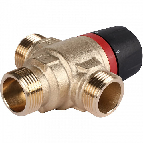 Термостатический смесительный клапан Rommer для отопления и ГВС 3/4" НР 20-43°С KV 1,6 (бок. смешив), фото фото 6