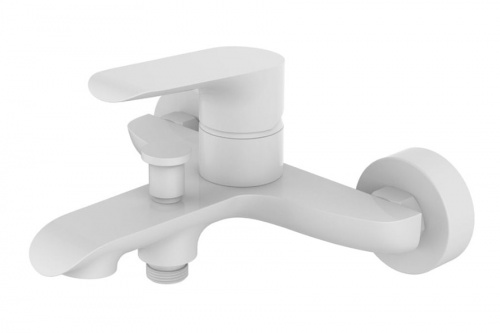 Смеситель DEVIDA GEMMA-WHITE для ванны, с литым изливом и дивертором, фото