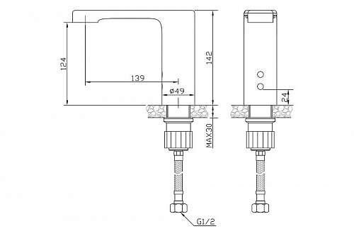 Смеситель DEVIDA бесконтактный для раковины, моно, на гайке, фото фото 4