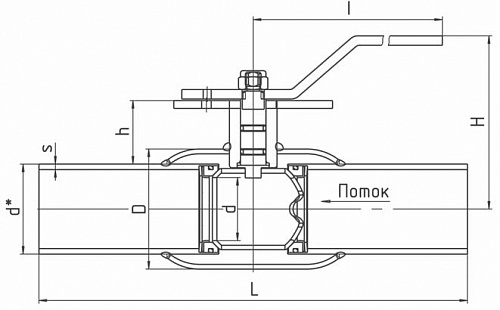Кран шаровый LD Regula Energy приварной Ду100/80 Ру2,5 из стали 09Г2С, фото фото 2
