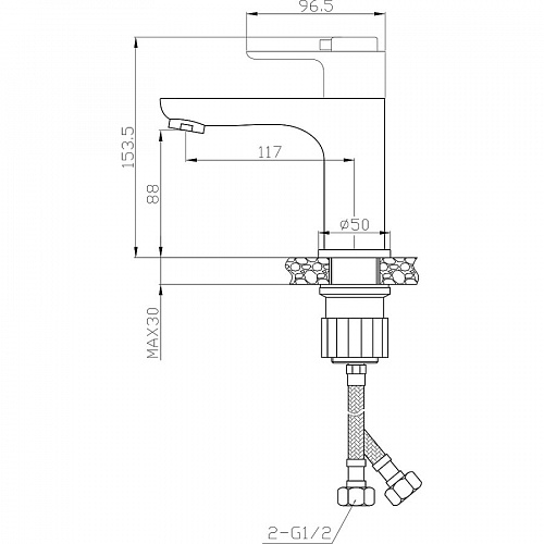 Смеситель DEVIDA серия TERMO для раковины, термостатический, на гайке, фото фото 2